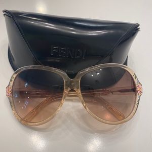 Fendi limited edition cream floral sunglasses